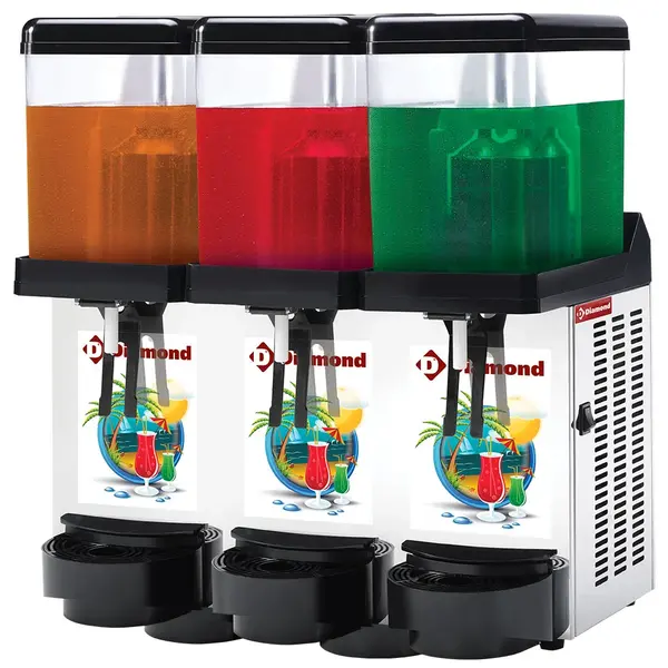 Gekoelde Drankendispenser | Zwart/RVS | 3x 12L | +2°C/+8°C | 600x400x650(h)mm
