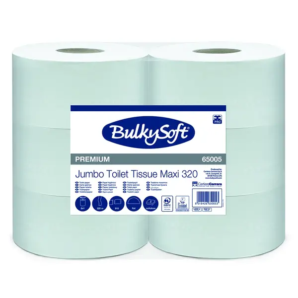 Jumborollen (Maxi) | Cellulose (2-Laags) | Blauw | 320m/Rol | 6 Rollen | Ø245mm