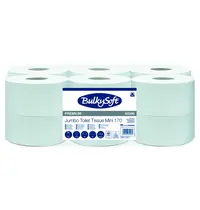 BulkySoft® Jumborollen (Mini) | PREMIUM | Cellulose (2-Laags) | Blauw | 170m/Rol | 12 Rollen | Ø200mm 