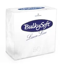 BulkySoft® Servetten | LINEN LINE | Airlaid-Papier | Wit | 1/4 Vouw | 50/Pak | 20 Pakken | 400x400mm 