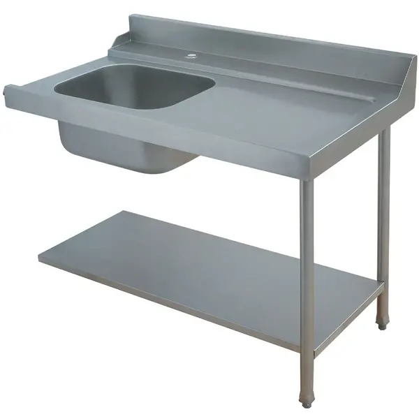 Aanvoertafel (Rechts) | RVS | 1 Spoelbak (Links) | Bodemschap | Achteropstand | 1200x700x850(h)mm