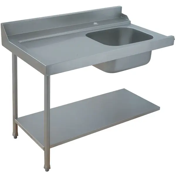 Aanvoertafel (Links) | RVS | 1 Spoelbak (Rechts) | Bodemschap | Achteropstand | 1800x700x850(h)mm
