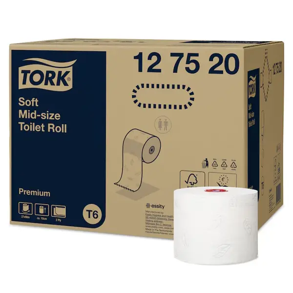 Toiletpapier Midsize Rol | PREMIUM | 2-Laags | Wit | 90m/Rol | 27 Rollen | Ø132mm