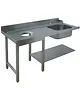 Diamond Aanvoertafel (Links) | RVS | 1 Spoelbak (Rechts) + Afvalgat | Bodemschap | Achteropstand | 1500x700x850(h)mm 