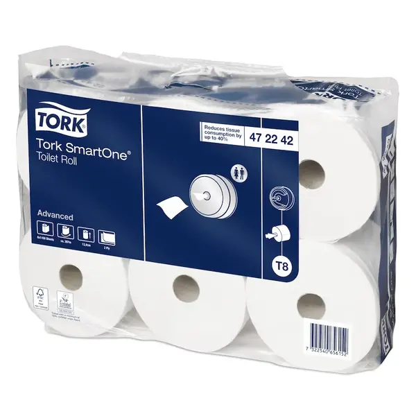 Toiletpapier | SmartOne® | 2-Laags | Wit | 207m/Rol | 6 Rollen | Ø199mm