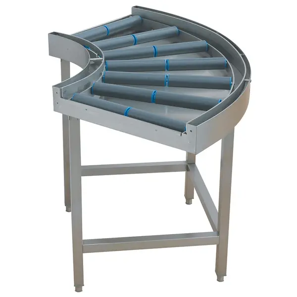 Aan-/Afvoertafel (Hoekelement) | RVS | Transportrollen | 1100x1100x875(h)mm