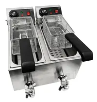 CombiSteel Friteuse | Elektrisch | 4+4L | 60°C/200°C | 4kW (2x 230V) | Aftapkranen | 390x540x330(h)mm 