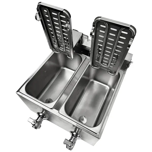 Friteuse | Elektrisch | 4+4L | 60°C/200°C | 4kW (2x 230V) | Aftapkranen | 390x540x330(h)mm