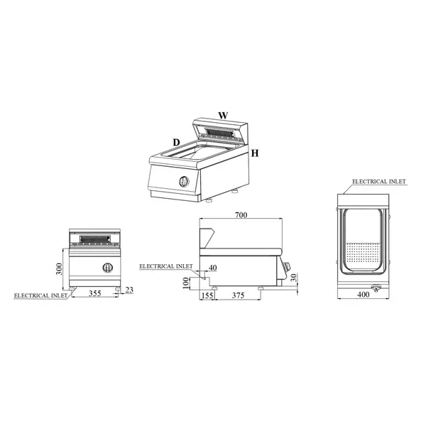 Friet-Warmhouder | BASE 700 | 1/1 GN | 1kW (230V) | 400x700x300(h)mm