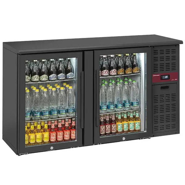 Barkoelkast | BOTTLES EVO | 320L | Zwart | +2°C/+8°C | Statisch + Ventilator | Draaideuren | 1460x535x860(h)mm