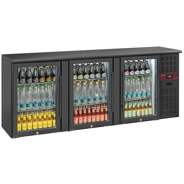 Barkoelkast | BOTTLES EVO | 500L | Zwart | +2°C/+8°C | Statisch + Ventilator | Draaideuren | 2085x535x860(h)mm
