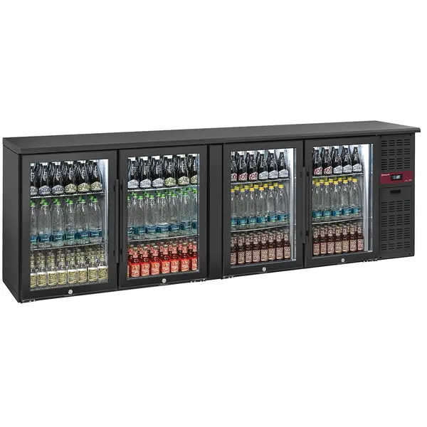 Barkoelkast | BOTTLES EVO | 620L | Zwart | +2°C/+8°C | Statisch + Ventilator | Draaideuren | 2540x535x860(h)mm