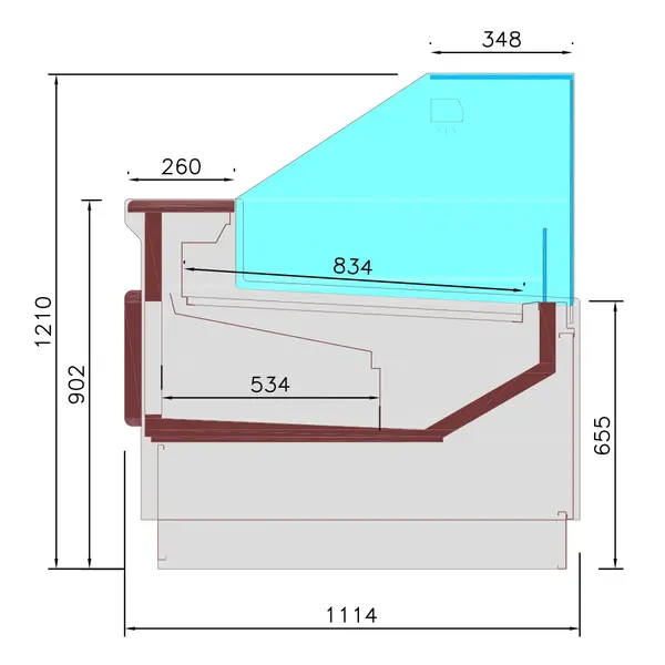 Koeltoonbank | PORTO | 0°C/+2°C | Geforceerd | Gekoelde Reserve | Liftruit | 3810x1114x1210(h)mm