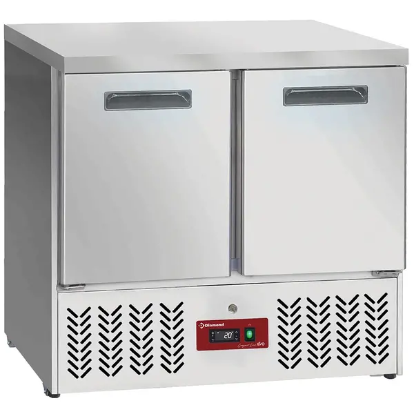 Koelwerkbank | COMPACT LINE EVO | 159L | 2 Deuren (1/1 GN) | 0°C/+8°C | Statisch + Ventilator | Werkblad Afneembaar | Wielen (Geremd) | 900x700x880(h)mm