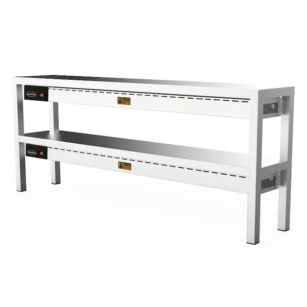 Etagère/Warmtebrug | RVS | 2 Niveaus | Verwarmd (Keramisch) | 2.5kW (230V) | 1800x300x650(h)mm