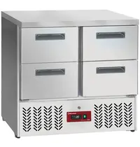 Diamond Koelwerkbank | COMPACT LINE EVO | 100L | 4 Laden (1/1 GN) | 0°C/+8°C | Statisch + Ventilator | Werkblad Afneembaar | Wielen (Geremd) | 900x700x880(h)mm 