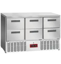 Diamond Koelwerkbank | COMPACT LINE EVO | 149L | 6 Laden (1/1 GN) | 0°C/+8°C | Statisch + Ventilator | Werkblad Afneembaar | Wielen (Geremd) | 1365x700x880(h)mm 