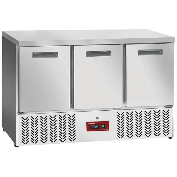 Koelwerkbank | COMPACT LINE EVO | 239L | 3 Deuren (1/1 GN) | 0°C/+8°C | Statisch + Ventilator | Werkblad Afneembaar | Wielen (Geremd) | 1365x700x880(h)mm