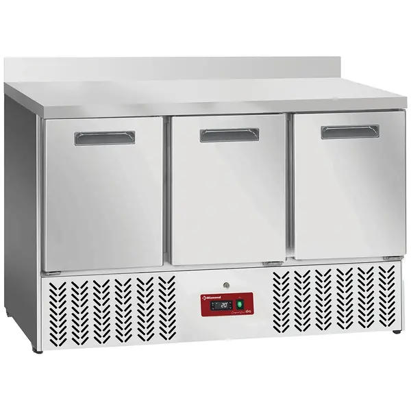 Koelwerkbank | COMPACT LINE EVO | 239L | 3 Deuren (1/1 GN) | 0°C/+8°C | Statisch + Ventilator | Achteropstand | Werkblad Afneembaar | Wielen (Geremd) | 1365x700x880/980(h)mm
