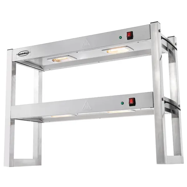Etagère/Warmtebrug | RVS | 2 Niveaus | Verwarmd (Halogeen) | 60°C/70°C | 1.2kW (2x 230V) | 900x300x650(h)mm
