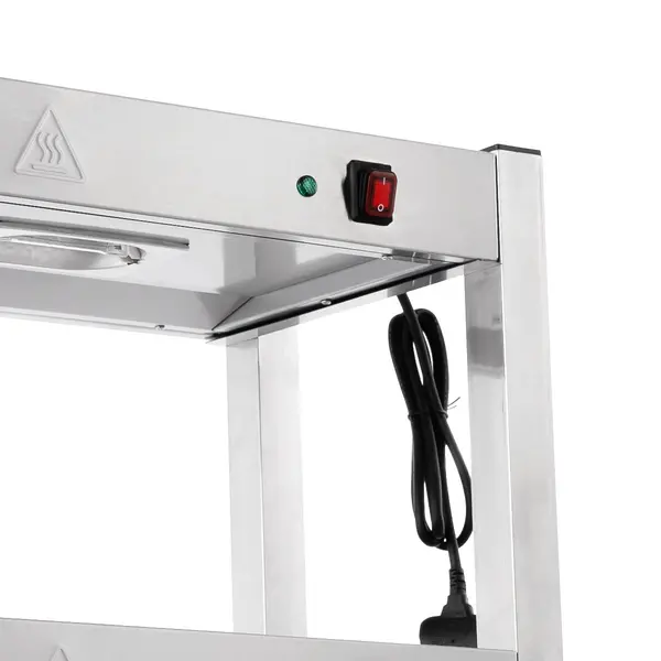 Etagère/Warmtebrug | RVS | 2 Niveaus | Verwarmd (Halogeen) | 60°C/70°C | 1.2kW (2x 230V) | 900x300x650(h)mm