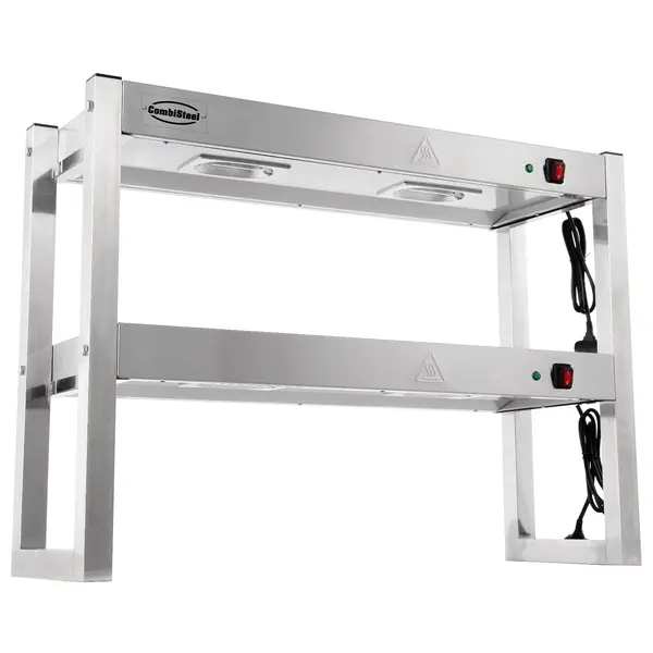 Etagère/Warmtebrug | RVS | 2 Niveaus | Verwarmd (Halogeen) | 60°C/70°C | 1.2kW (2x 230V) | 900x300x650(h)mm