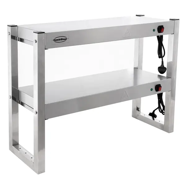 Etagère/Warmtebrug | RVS | 2 Niveaus | Verwarmd (Halogeen) | 60°C/70°C | 1.2kW (2x 230V) | 900x300x650(h)mm