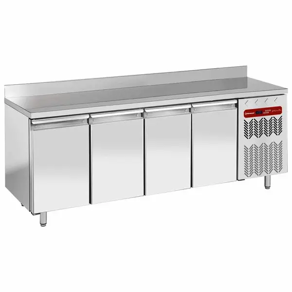 Vrieswerkbank | 760L | 4 Deuren (EN600x400) | -10°C/-20°C | Statisch + Ventilator | Achteropstand | Werkblad Afneembaar | 2550x800x880/1000(h)mm