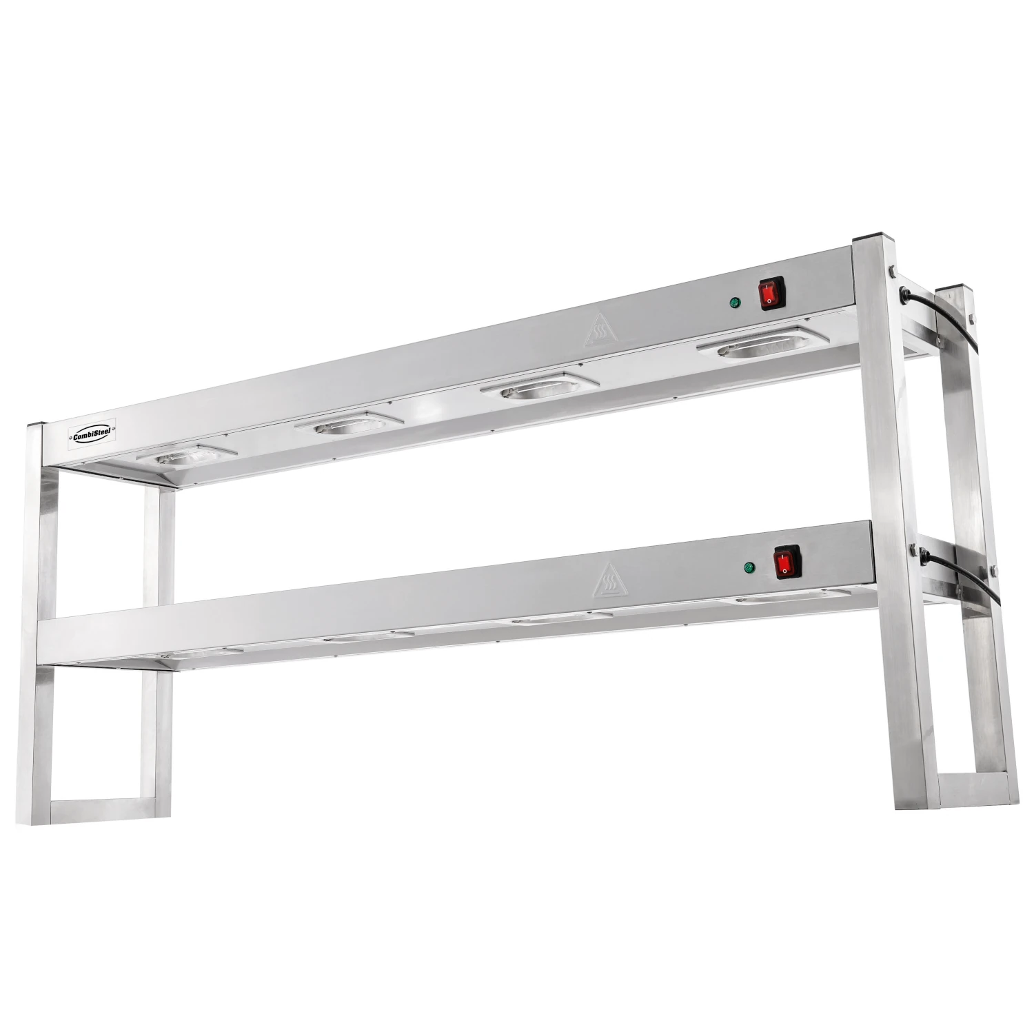 Etagère/Warmtebrug | RVS | 2 Niveaus | Verwarmd (Halogeen) | 60°C/70°C | 2.4kW (2x 230V) | 1500x300x650(h)mm