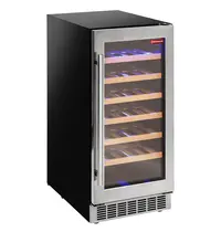 Diamond Wijnkoelkast | MILLEBOLLE EVO | 106L (34x 75cl) | RVS/Zwart | 1 Zone | +5°C/+18°C | Geforceerd | Inbouw-Geschikt | 380x647x865(h)mm 