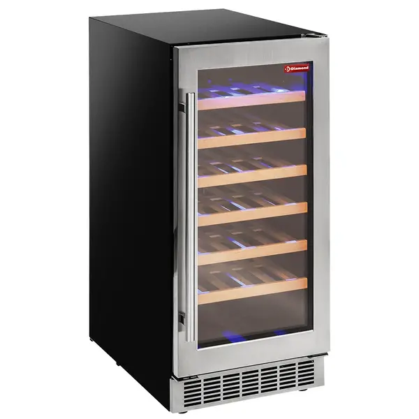 Wijnkoelkast | MILLEBOLLE EVO | 106L (34x 75cl) | RVS/Zwart | 1 Zone | +5°C/+18°C | Geforceerd | Inbouw Mogelijk | 380x647x865(h)mm