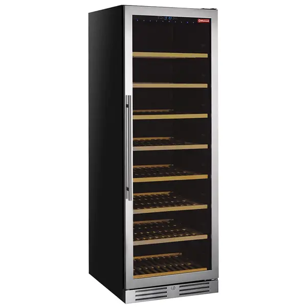 Wijnkoelkast | MILLEBOLLE EVO | 470L (165x 75cl) | RVS/Zwart | 1 Zone | +5°C/+18°C | Geforceerd | 595x720x1767(h)mm