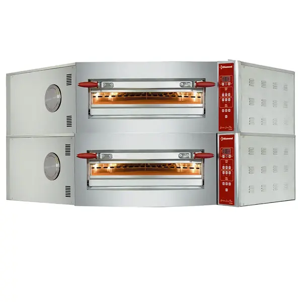 Hoek-Pizzaoven | Elektrisch | 8+8x Ø35cm | ≤200°C | 23.6kW (400V) | Stapelbaar | 1445x1639x777(h)mm