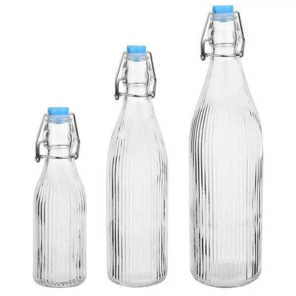 Flessen | Glas | 1L | Beugelsluiting | 6 Stuks | Ø85x315(h)mm