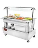 Diamond Gekoeld Buffet | GOURMET LINE | Hout/RVS | 4x 1/1 GN | +2°C/+10°C | Statisch | Verlichte Kap | Wielen (Geremd) | 1440x950x1370(h)mm 