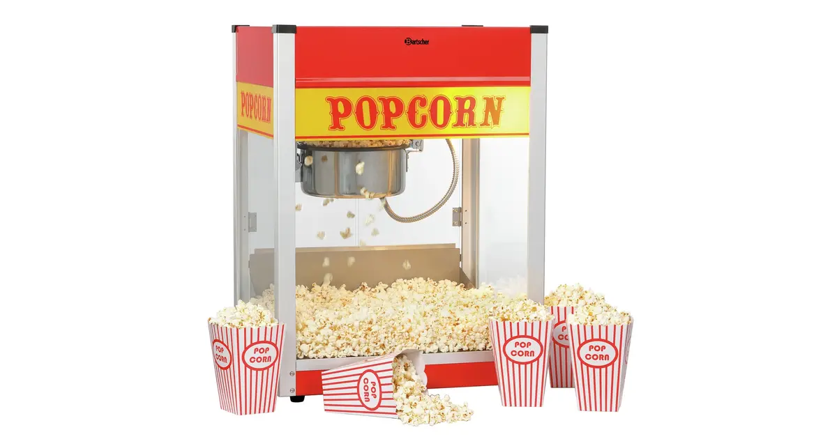 Bartscher Popcornmachine | Rood | 1.5kW (230V) | 518x418x672(h)mm
