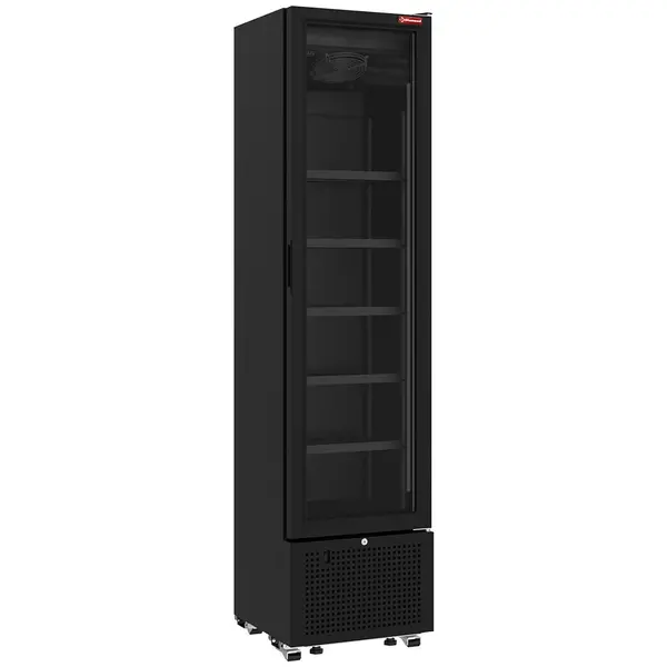 Koelkast | Smal Model | 221L | Zwart | +1°C/+9°C | Statisch + Ventilator | Wielen | 450x497x1881(h)mm