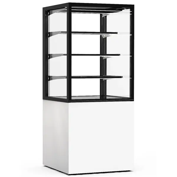 Warmhoudvitrine | INTEGRA | Wit/Zwart | 60°C/70°C | Geventileerd | 4 Niveaus | 0.53kW (230V) | Touchscreen | Wielen (Geremd) | 600x600x1400(h)mm