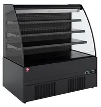 Diamond Wandkoeling | RIMINI LINE | Zwart | +1°C/+7°C | Statisch + Ventilator | Open | Intern Nachtgordijn | 1510x665x1500(h)mm 