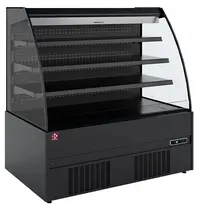 Diamond Wandkoeling | RIMINI LINE | Zwart | +1°C/+7°C | Statisch + Ventilator | Open | Intern Nachtgordijn | 868x852x1500(h)mm 