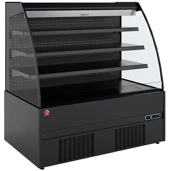 Wandkoeling | RIMINI LINE | Zwart | +1°C/+7°C | Statisch + Ventilator | Open | Intern Nachtgordijn | 2562x852x1500(h)mm