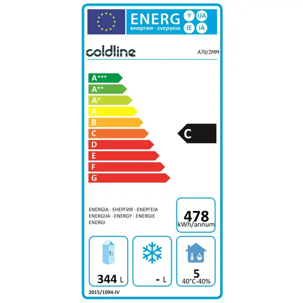 Koelkast | MASTER COMBI | 562L (2/1 GN) | RVS | -2°C/+8°C | Geforceerd | WiFi + App | 740x815x2085(h)mm