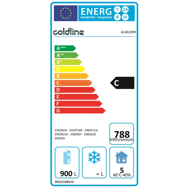 Koelkast | MASTER COMBI | 1203L (2/1 GN) | RVS | -2°C/+8°C | Geforceerd | WiFi + App | 1480x815x2085(h)mm