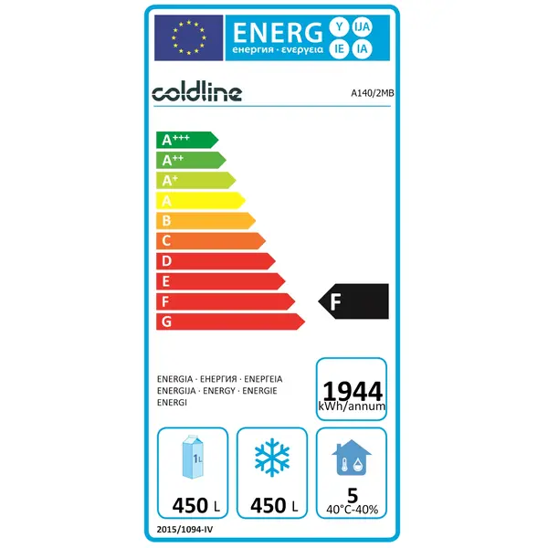 Koel-/Vrieskast | MASTER COMBI | 1203L (2/1 GN) | RVS | -18°C/-22°C & -2°C/+8°C | Geforceerd | WiFi + App | 1480x815x2085(h)mm