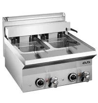 MBM Italy Friteuse | Elektrisch | 10+10L | 90°C/185°C | 18kW (400V) | Aftapkranen | 600x650x305/470(h)mm