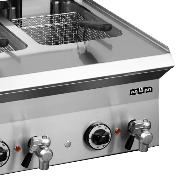 Friteuse | Elektrisch | 10+10L | 90°C/185°C | 18kW (400V) | Aftapkranen | 600x650x305/470(h)mm