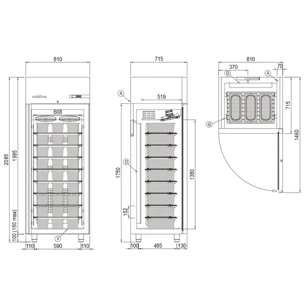 IJsvrieskast | ICE | 573L (27x 5L) | RVS | -10°C/-30°C | Statisch + Ventilator | WiFi + App | 810x715x2085(h)mm