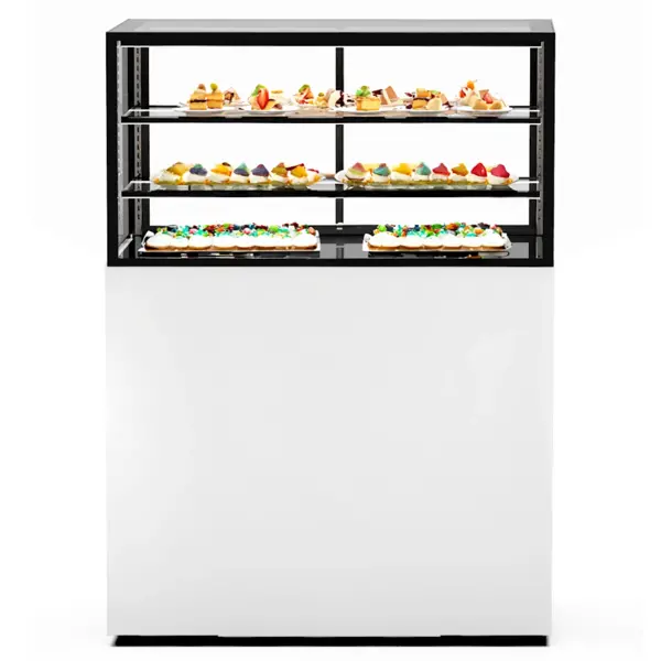 Koelvitrine | INTEGRA | Wit/Zwart | +2°C/+6°C | Geforceerd | 3 Niveaus | Vochtigheid Instelbaar | Wielen (Geremd) | 1000x600x1400(h)mm