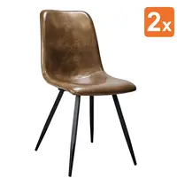HC Stoelen | SPECTRA |  Kunstleer/Metaal | Dark Cognac | Zwarte Poten | Indoor | 2 Stuks | 540x610x860(h)mm 