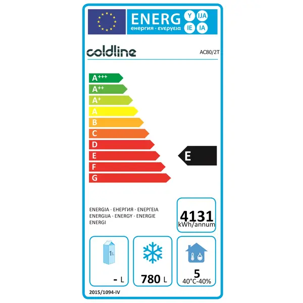 Koel-/Vrieskast | VISION | 1057L (EN600x800) | RVS | +15°C/-30°C | Statisch + Ventilator | Touchscreen + App | 900x1138x2465(h)mm